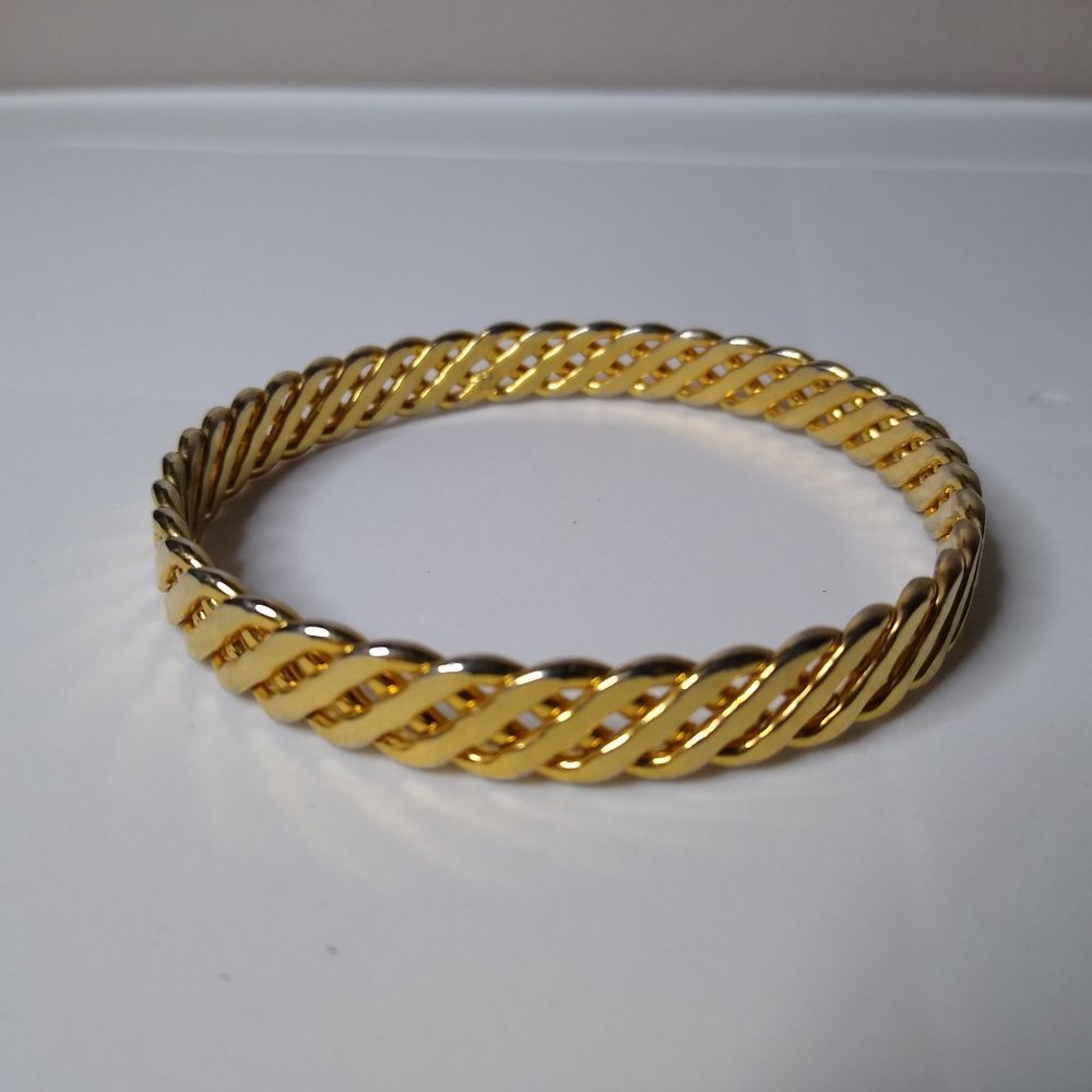 Vintage Solid Decorative Metal Bangle - image 2